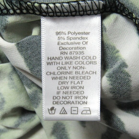 Susan Graver Liquid Knit U Neck Top Bead & Shell Trim Women Size XL Animal Print - Picture 8 of 10